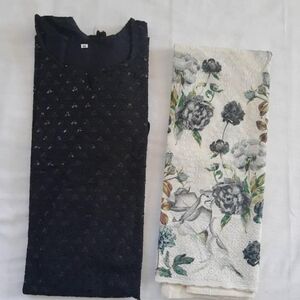 Chikankari sequin Wine kurta with floral chikankari palazzo